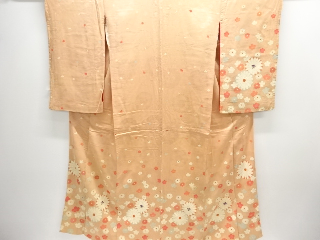 アンティーク　紋錦紗　菊梅模様着物